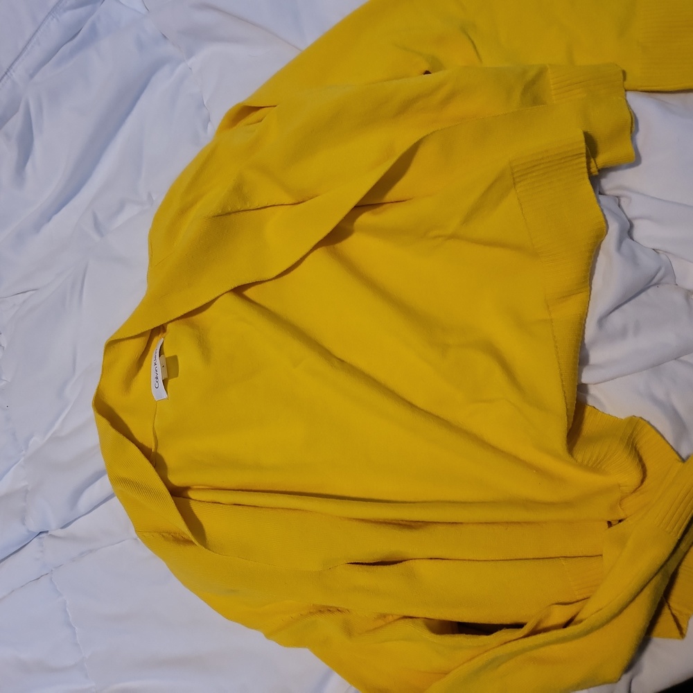 Yellow crop top cardigan